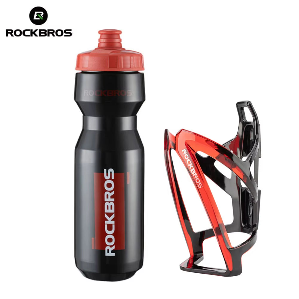 Cycling Water Bottle+Water Bottle Holder 2-Piece Set -750Ml Sports Water Bottle+Integrated Molded Water Bottle Holder