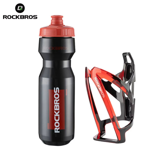 Cycling Water Bottle+Water Bottle Holder 2-Piece Set -750Ml Sports Water Bottle+Integrated Molded Water Bottle Holder
